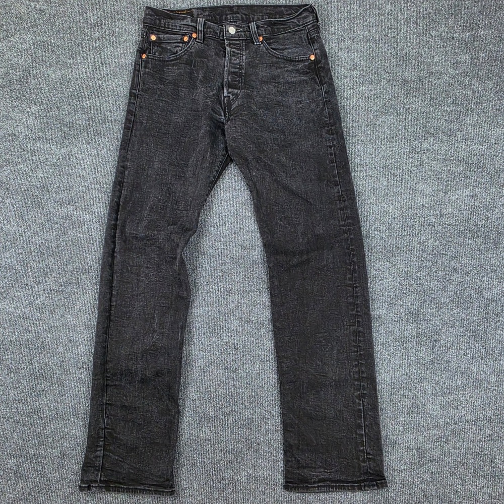 Levis 501 Jeans Men's 33x34 Original Fit Dark Wash Black Denim Button Fly Cotton